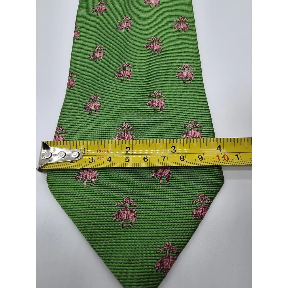 VTG Brooks Brothers Golden Fleece Green Pink Tie 100% Silk 59